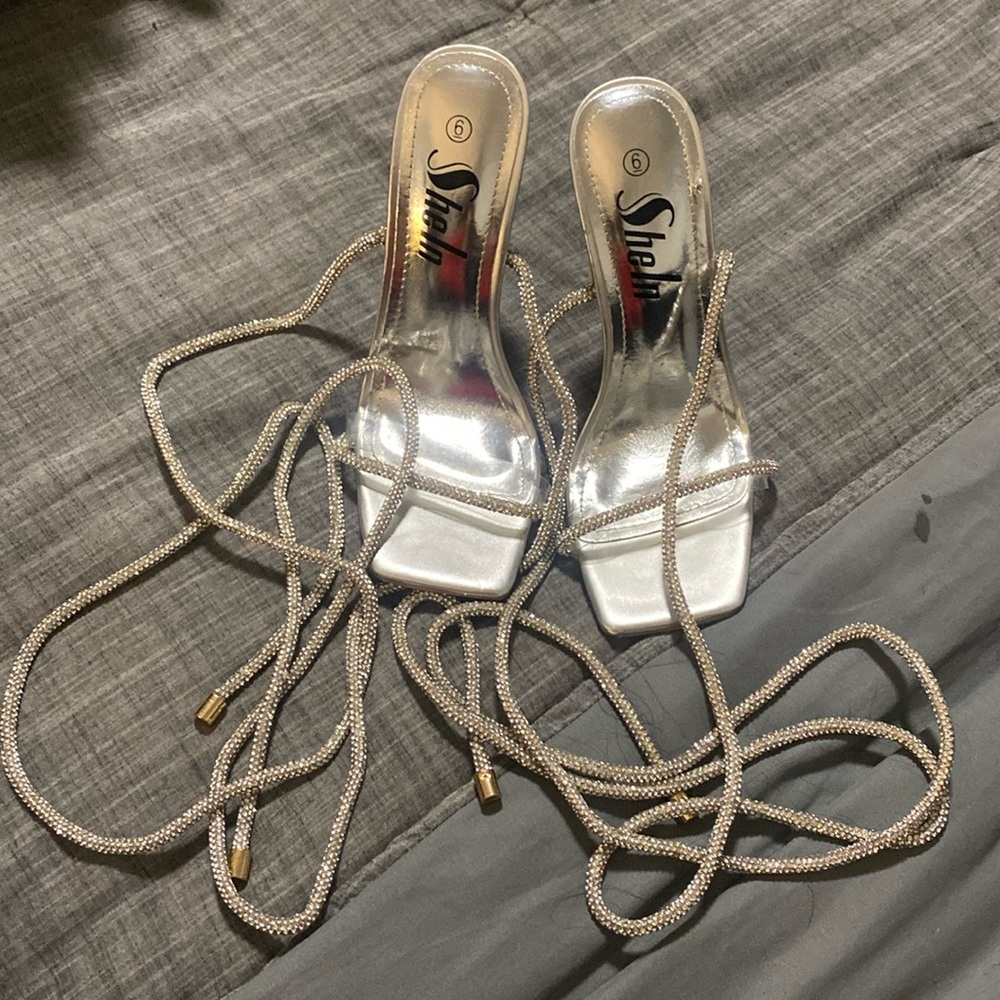 Sandal Heel With Tie Up Bling String - image 1